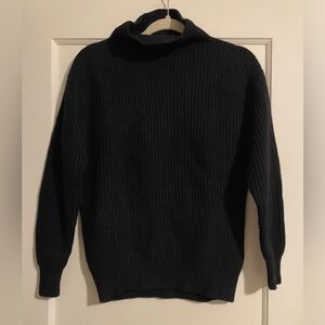 Wilfred 100% Merino Wool Ribbed Mockneck Sweater Black Size Small